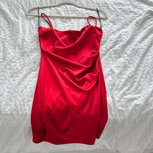 Windsor Red Ruched Mini Slip Dress